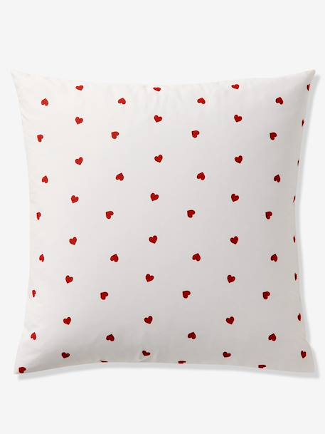 Duvet Cover Set + Pillowcase with Recycled Cotton for Children, HEARTS printed white - vertbaudet enfant 