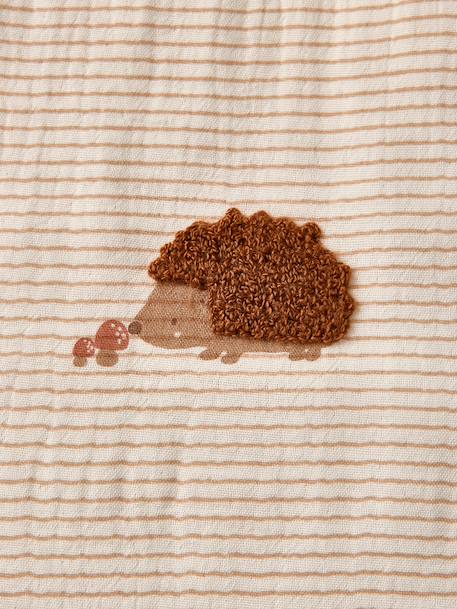 Sleeveless Baby Sleeping Bag in Cotton Gauze, HEDGEHOG striped beige - vertbaudet enfant 