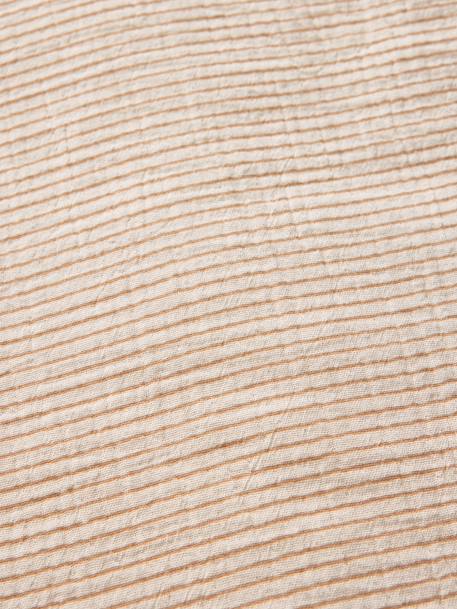 Sleeveless Baby Sleeping Bag in Cotton Gauze, HEDGEHOG striped beige - vertbaudet enfant 