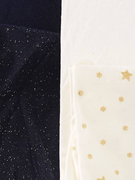 Pack of 2 Stylish Tights, Sparkling Details for Girls Multi - vertbaudet enfant 