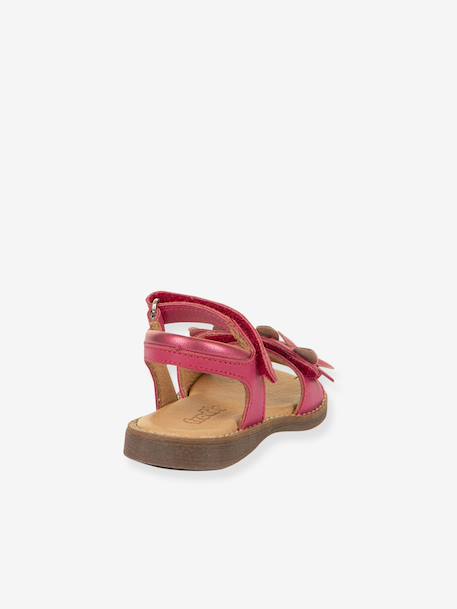 Pair of LORE FLOWERS Leather Sandals for Girls, FRODDO blue+blush+deep blue+gold+golden pink+lavender+red+rose+tomato red - vertbaudet enfant 