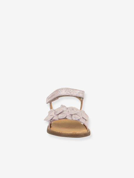 Pair of LORE FLOWERS Leather Sandals for Girls, FRODDO blue+blush+deep blue+gold+golden pink+lavender+red+rose+tomato red - vertbaudet enfant 