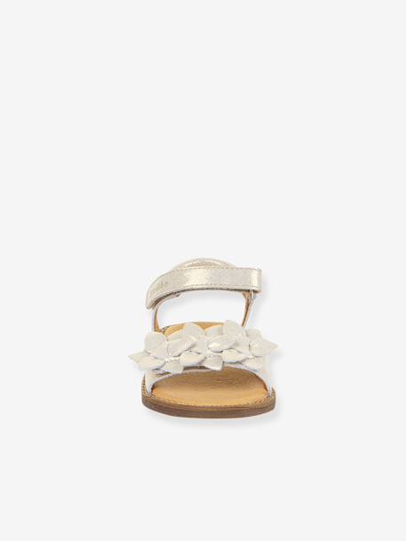 Pair of LORE FLOWERS Leather Sandals for Girls, FRODDO blue+blush+deep blue+gold+golden pink+lavender+red+rose+tomato red - vertbaudet enfant 