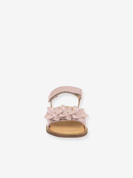 Pair of LORE FLOWERS Leather Sandals for Girls, FRODDO blue+blush+deep blue+gold+golden pink+lavender+red+rose+tomato red - vertbaudet enfant 