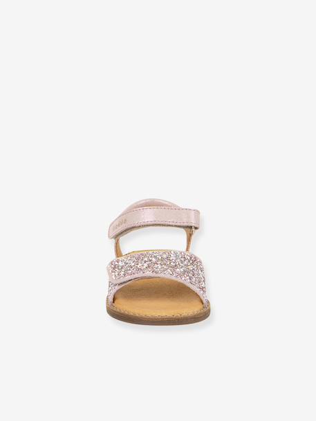 LORE SPARKLE Leather Sandals for Girls, FRODDO rose - vertbaudet enfant 