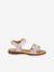Pair of LORE FLOWERS Leather Sandals for Girls, FRODDO blue+blush+deep blue+gold+golden pink+lavender+red+rose+tomato red - vertbaudet enfant 