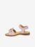 Pair of LORE FLOWERS Leather Sandals for Girls, FRODDO blue+blush+deep blue+gold+golden pink+lavender+red+rose+tomato red - vertbaudet enfant 