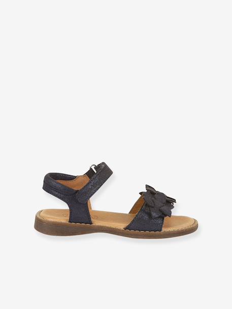 Pair of LORE FLOWERS Leather Sandals for Girls, FRODDO blue+blush+deep blue+gold+golden pink+lavender+red+rose+tomato red - vertbaudet enfant 