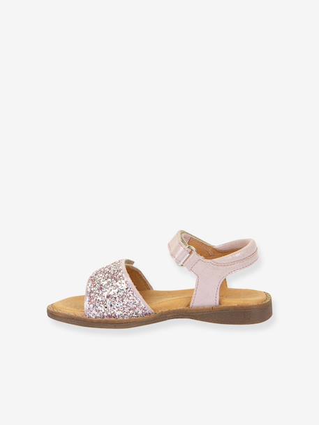 LORE SPARKLE Leather Sandals for Girls, FRODDO rose - vertbaudet enfant 