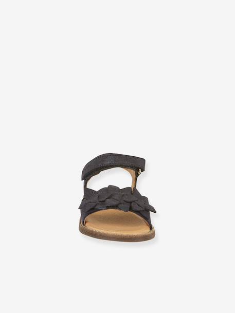 Pair of LORE FLOWERS Leather Sandals for Girls, FRODDO blue+blush+deep blue+gold+golden pink+lavender+red+rose+tomato red - vertbaudet enfant 