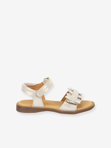 Pair of LORE FLOWERS Leather Sandals for Girls, FRODDO blue+blush+deep blue+gold+golden pink+lavender+red+rose+tomato red - vertbaudet enfant 