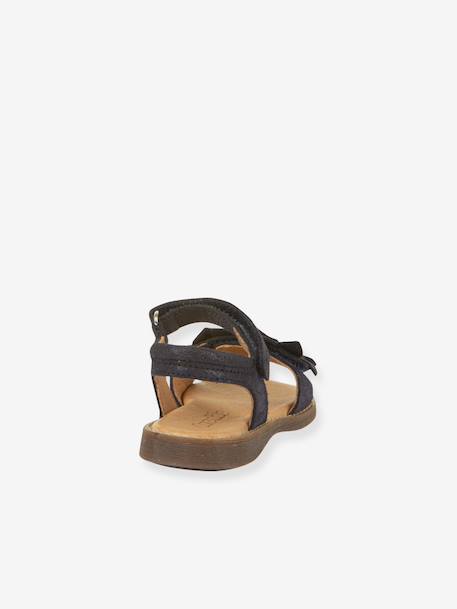 Pair of LORE FLOWERS Leather Sandals for Girls, FRODDO blue+blush+deep blue+gold+golden pink+lavender+red+rose+tomato red - vertbaudet enfant 
