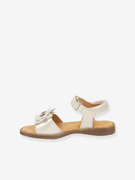 Pair of LORE FLOWERS Leather Sandals for Girls, FRODDO blue+blush+deep blue+gold+golden pink+lavender+red+rose+tomato red - vertbaudet enfant 