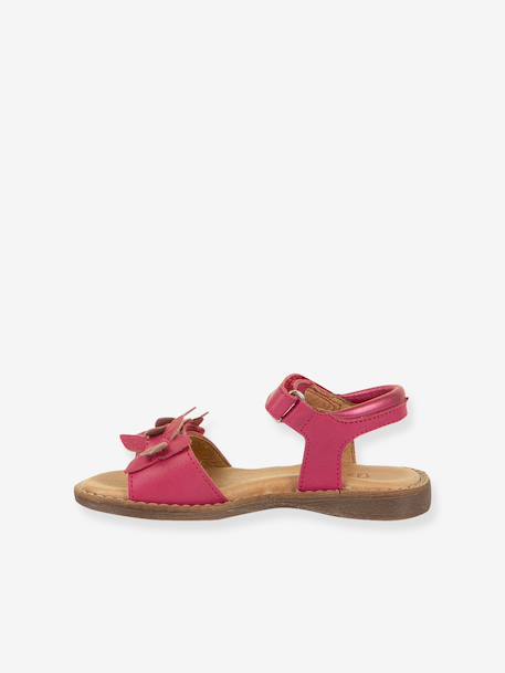 Pair of LORE FLOWERS Leather Sandals for Girls, FRODDO blue+blush+deep blue+gold+golden pink+lavender+red+rose+tomato red - vertbaudet enfant 