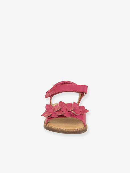 Pair of LORE FLOWERS Leather Sandals for Girls, FRODDO blue+blush+deep blue+gold+golden pink+lavender+red+rose+tomato red - vertbaudet enfant 