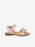 Pair of LORE FLOWERS Leather Sandals for Girls, FRODDO blue+blush+deep blue+gold+golden pink+lavender+red+rose+tomato red - vertbaudet enfant 