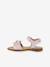 Pair of LORE FLOWERS Leather Sandals for Girls, FRODDO blue+blush+deep blue+gold+golden pink+lavender+red+rose+tomato red - vertbaudet enfant 