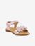 Pair of LORE FLOWERS Leather Sandals for Girls, FRODDO blue+blush+deep blue+gold+golden pink+lavender+red+rose+tomato red - vertbaudet enfant 