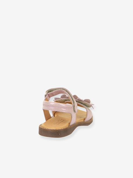 Pair of LORE FLOWERS Leather Sandals for Girls, FRODDO blue+blush+deep blue+gold+golden pink+lavender+red+rose+tomato red - vertbaudet enfant 