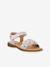 Pair of LORE FLOWERS Leather Sandals for Girls, FRODDO blue+blush+deep blue+gold+golden pink+lavender+red+rose+tomato red - vertbaudet enfant 