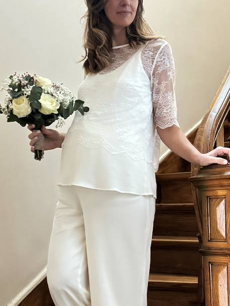 Crepe Top by ENVIE DE FRAISE, Wedding Capsule Collection ecru - vertbaudet enfant 