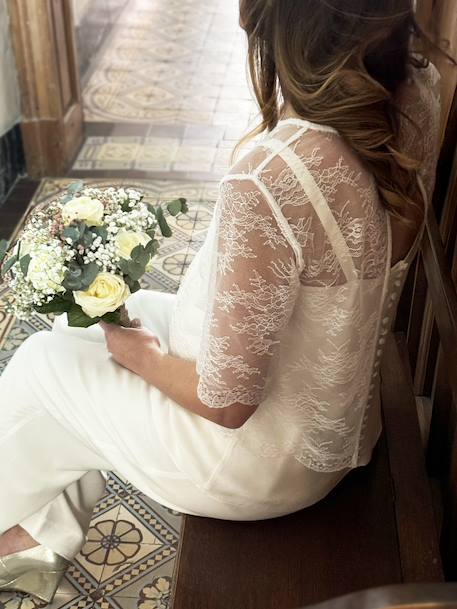 Crepe Top by ENVIE DE FRAISE, Wedding Capsule Collection ecru - vertbaudet enfant 
