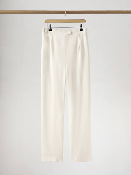 Wide-Leg Crepe Trousers by ENVIE DE FRAISE, Wedding Capsule Collection ecru - vertbaudet enfant 