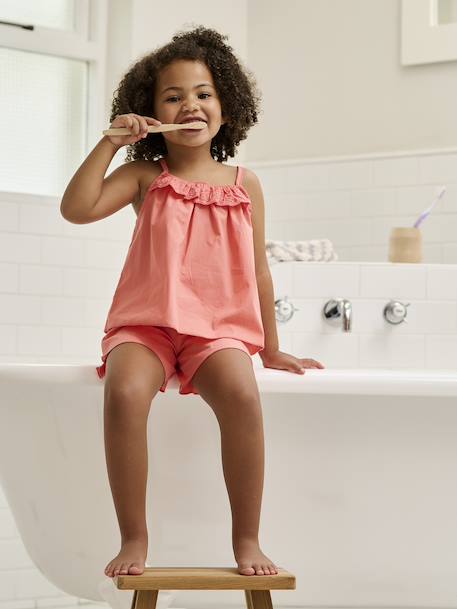 Poplin Pyjamas for Girls coral - vertbaudet enfant 