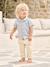 Short-Sleeved Shirt for Babies grey blue - vertbaudet enfant 
