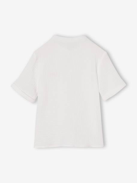 Chemise garçon gaze de coton col mao écru - vertbaudet enfant 