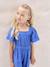 Combinaison fille en gaze de coton avec broderie bleu électrique+blush+vert sauge - vertbaudet enfant 