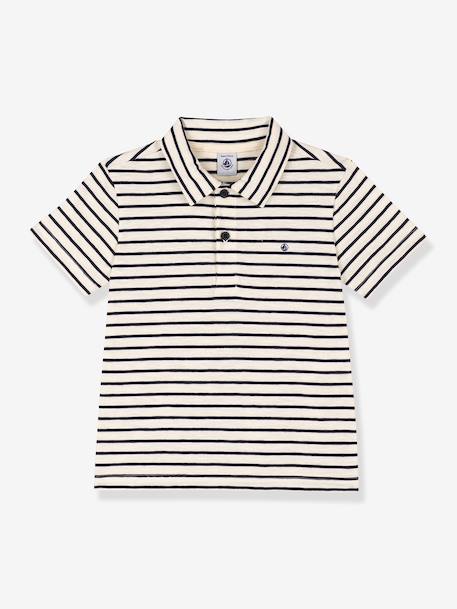 Polo rayé manches courtes garçon vanille - vertbaudet enfant 