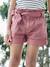 Short fille style paperbag écru+rose+tomette - vertbaudet enfant 