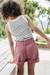 Short fille style paperbag écru+rose+tomette - vertbaudet enfant 
