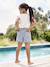 Striped paper bag shorts for girls striped blue - vertbaudet enfant 