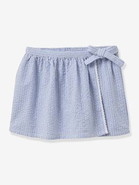 Jupe-short en seersucker fille - vertbaudet enfant -Jupe-short en seersucker fille