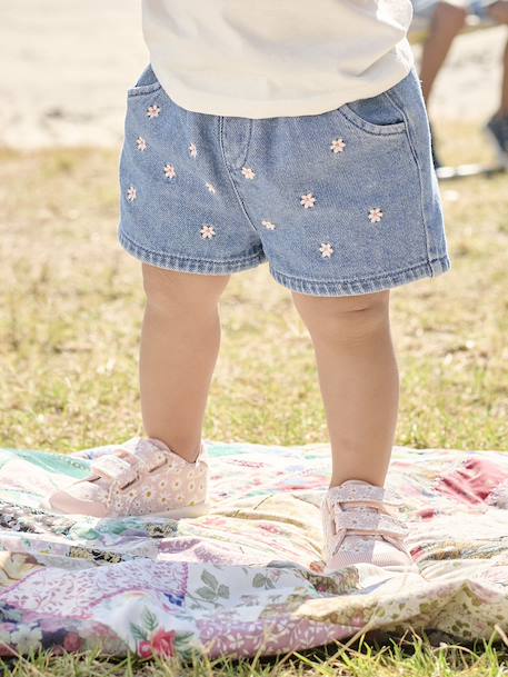 Short bébé en denim brodé double stone+stone - vertbaudet enfant 