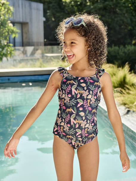 Maillot de bain 1 pièce imprimé fille Capsule famille encre - vertbaudet enfant 