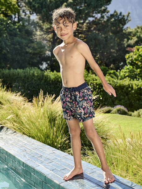 Printed Swim Shorts for Boys, Family Capsule Collection ink blue - vertbaudet enfant 