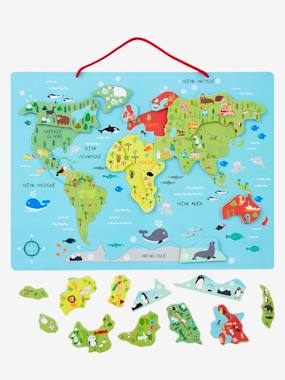 Toys-Educational Games-Puzzles-Magnetic World Puzzle - French Version - FSC® Certified