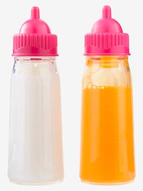 Toys-Dolls & Accessories-Soft Dolls & Accessories-Set of 2 Magic Feeding Bottles for Dolls