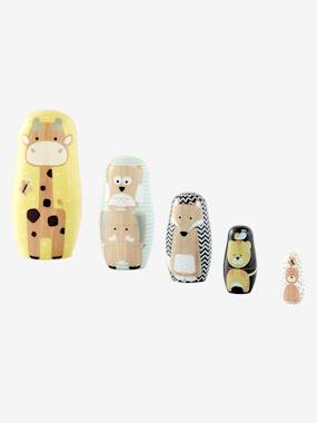 -Wooden Animal Nesting Dolls