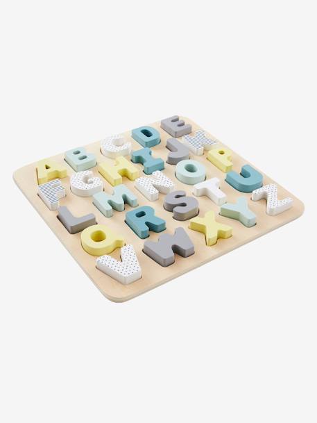 Puzzle lettres à encastrer en bois FSC® multicolore - vertbaudet enfant 