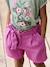 Cotton Gauze Shorts with Belt for Girls violet - vertbaudet enfant 