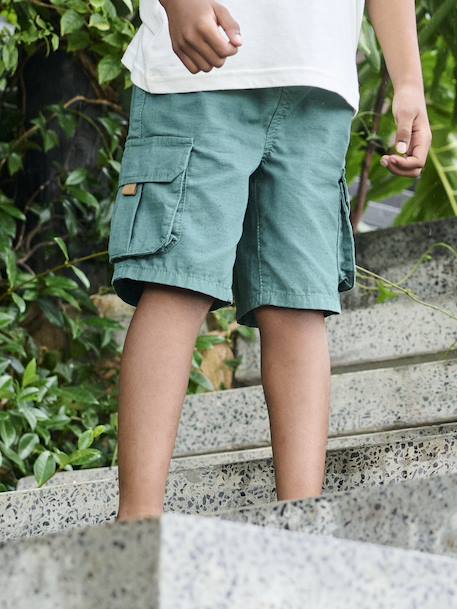 Bermuda shorts style for boys fir green - vertbaudet enfant 