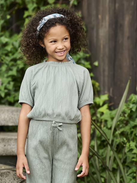 Crop Top for Girls coral+ecru+sage green - vertbaudet enfant 