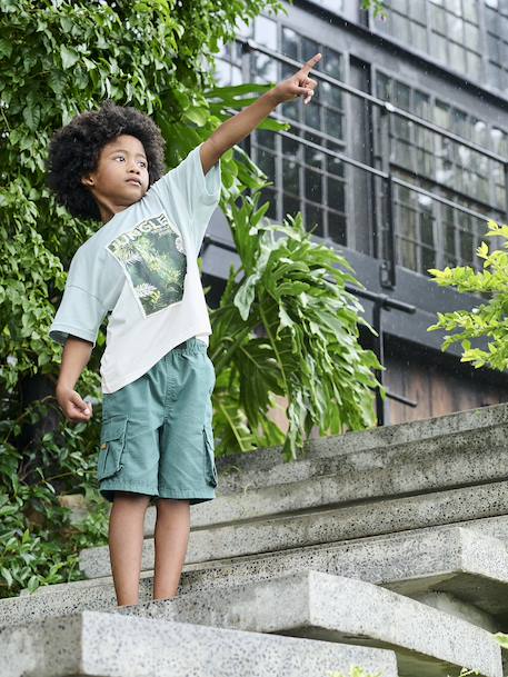 Bermuda shorts style for boys fir green - vertbaudet enfant 