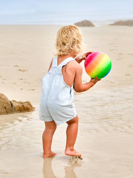 Striped Playsuit for Babies striped blue - vertbaudet enfant 