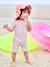 UV-Protection Swimsuit with Integrated Nappy, for Baby Girls coral - vertbaudet enfant 