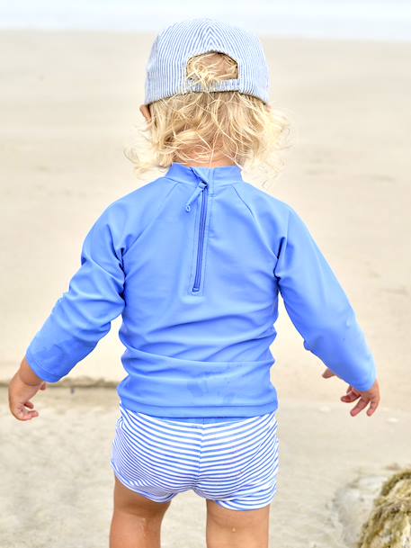 Baby Swim Set: UV-Protection T-Shirt & Shorts blue - vertbaudet enfant 